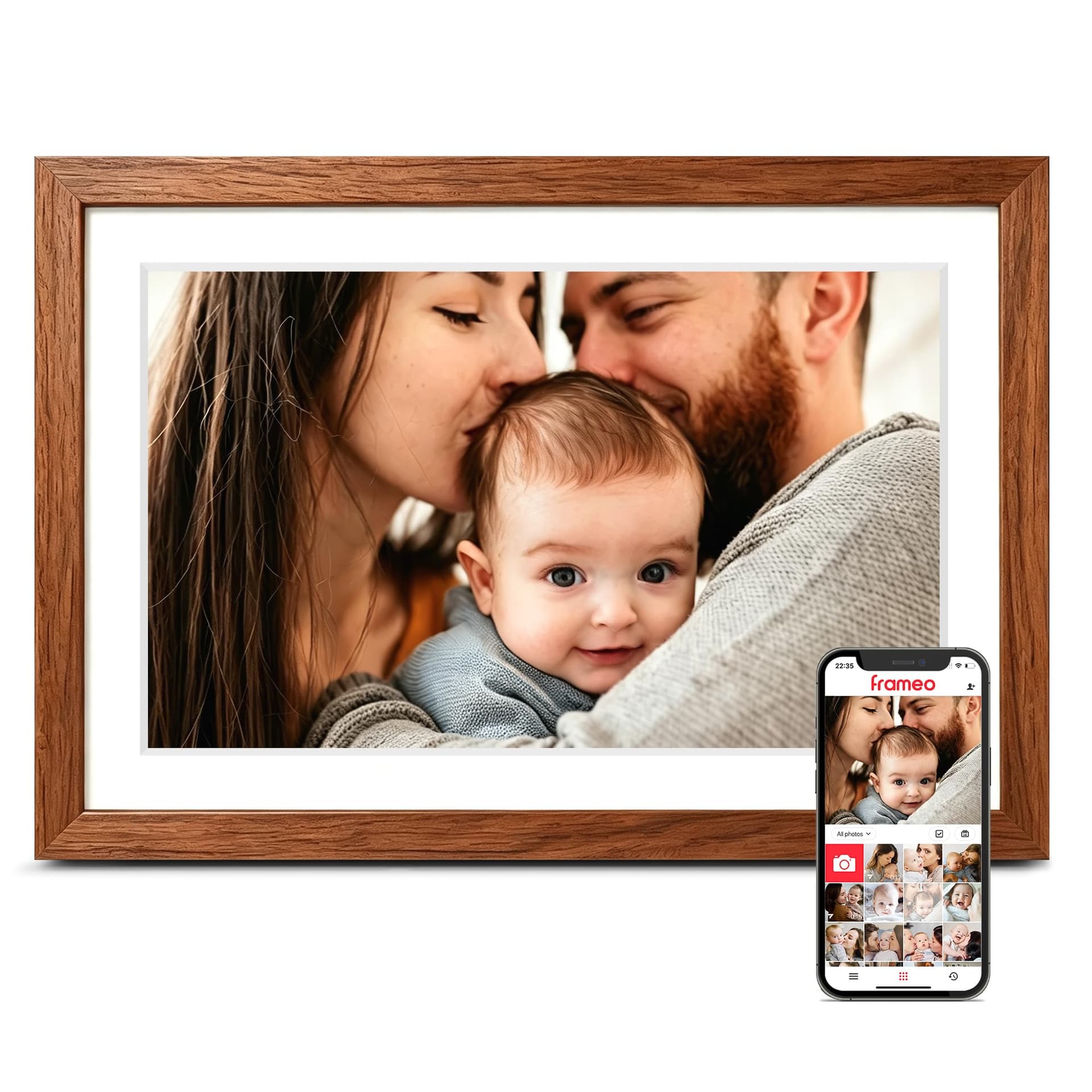 Frameo 10.1'' WiFi Digital Picture Frame, Electronic Photo Frame Slideshow