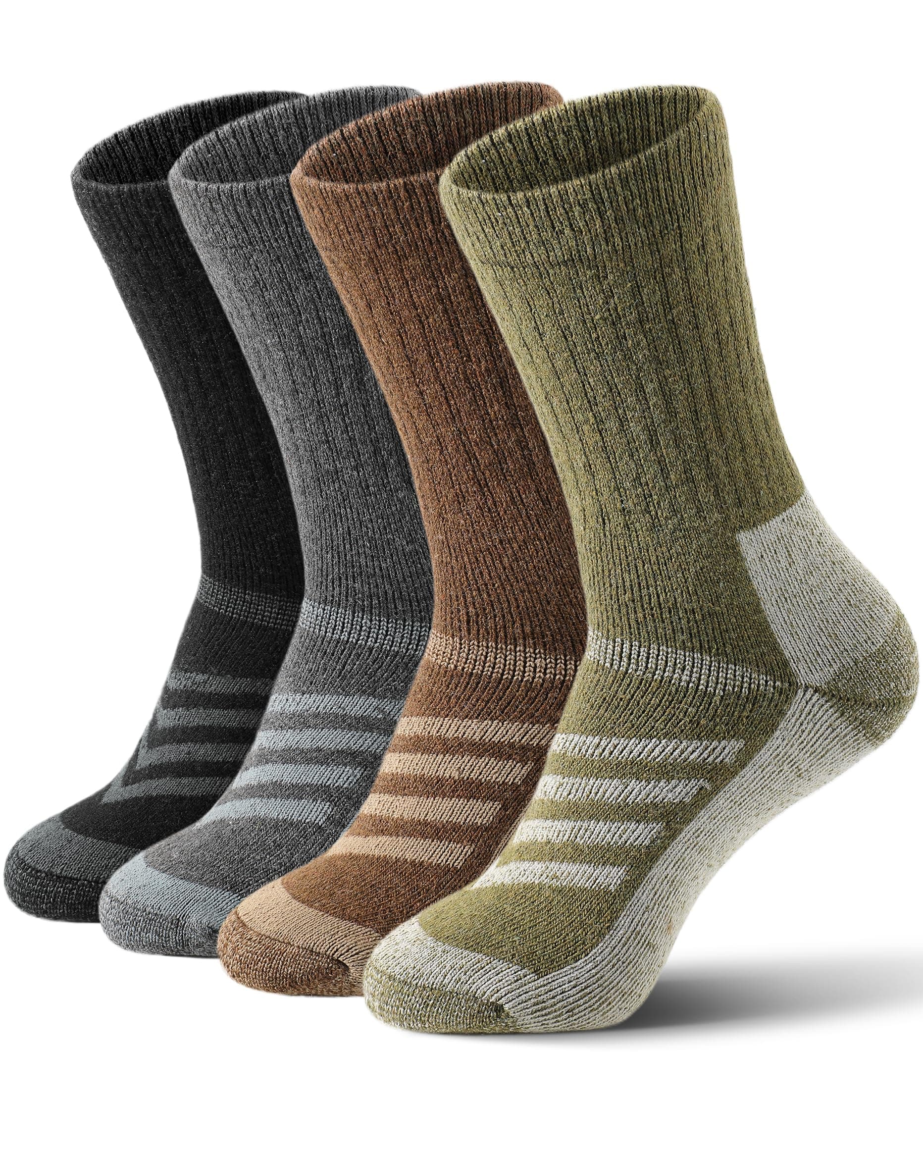Merino Wool Socks for Men & Women, 4 Pairs Thermal Crew Socks