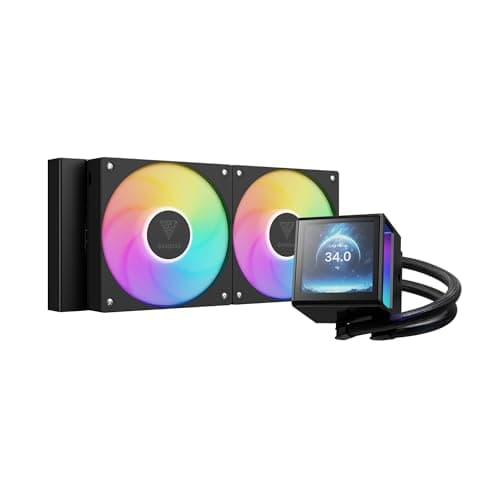 GAMDIAS CHIONE P5-240 Liquid CPU Cooler, 240mm AIO w/Customizable 3.4'' IPS LCD, Rotatable Magnetic Pump, Hidden Cable Fan (Daisy-Chained), Support PWM & ARGB MB Sync, Intel LGA 1851;AMD AM5, Black — image 1