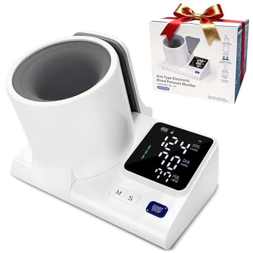 Upper Arm Blood Pressure Monitor for Home Use, Barrel Design One-Touch Blood Pressure Machine, Auto-Fit Wide Range 7.1"-16.5", 3-Color Backlight, 2 Users 2×99 Memory — image 1