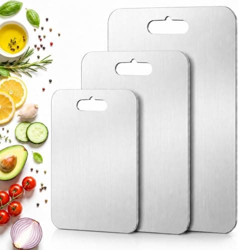 Titanium Cutting Board Set of 3,Pure Titanium Cutting Boards for Kitchen | Dishwasher Safe Double Sided Non Toxic Cutting Board, Ideal Charcuterie & Chopping for Meat, Hygiene Durable(XL+L+M) — image 1