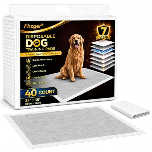 Fhzger XL Puppy Pads 40 Count, Bamboo Charcoal, 7-Layer Leak-Proof Extra Large 35.4 x 23.6 Inch | Bamboo Charcoal Odor Control | 7-Layer Leak-Proof Protection | Quick-Dry Absorption — image 1