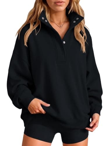 DLOODA Sweatshirts for Women Henley Mock Neck Pullover Tops 2026 Outfits — image 1