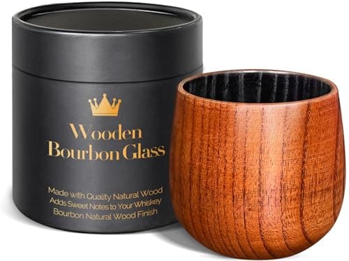 Charred Wooden Bourbon Drinking Glass, Bourbon Gifts for Men - 10 oz Charred Wooden Old Fashioned Glass Whiskey Tumbler | Birthday Whiskey Gifts for Men, Dad or Brother | Original Bourbon Tumbler — image 1