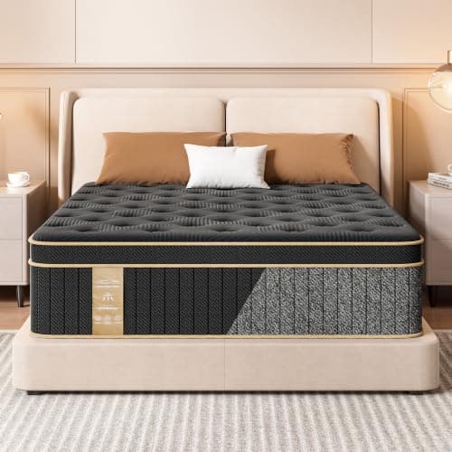 King Size Mattress, 12 Inch Hybrid King Mattress with Pocket Springs | Cooling Gel Memory Foam & Pressure Relief, Support Foam for Spine Alignment & Motion Isolation, Edge Support, Medium Firm — image 1