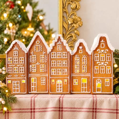 14.5-inch Lighted Gingerbread House Indoor Christmas Decorations — image 1