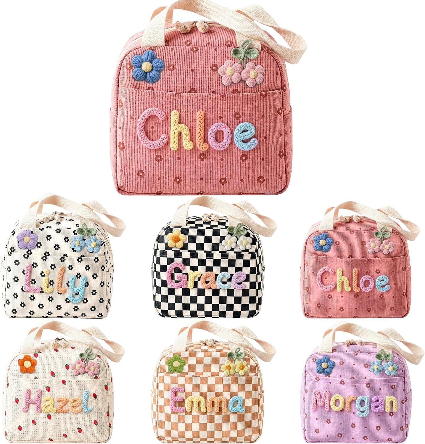 VBAIFAYY Corduroy Lunch Bag