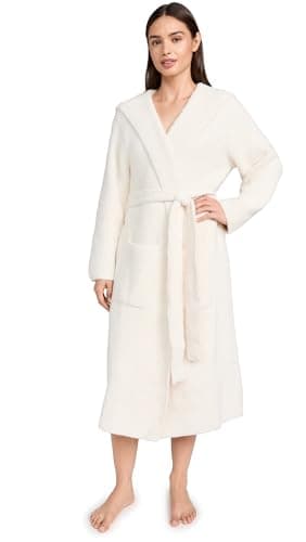 Barefoot Dreams CozyChic Ribbed Hooded Robe (1, Cream)