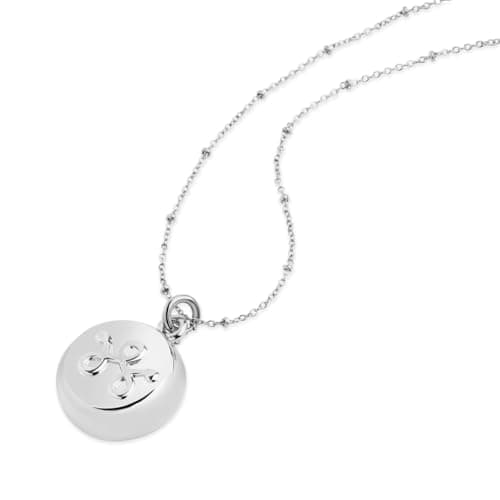 invisawear Smart Jewelry - Personal Safety Device - Silver Beaded Chain Necklace