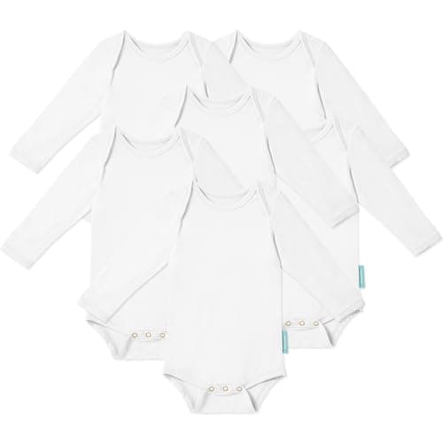 PurComfy Supersoft Long Sleeve Baby Bodysuits, Premium Bamboo Rayon Bodysuit Unisex Boy Girl 0-3-6-9-18-24 months