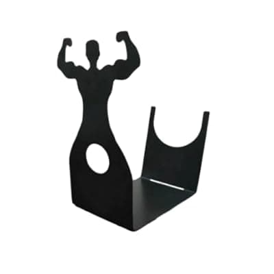 Vyrecronix Handsome Men's Wine Bottle Holder, Single Bottle Tabletop Display Rack, Stylish Black Metal Wine Bottle Storage Rack, Suitable for Home Bars and Kitchens, and Also Makes a Great Gift.