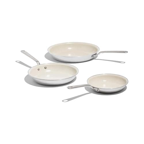 Made In Cookware - 3-Piece (Includes 8", 10", 12") Ceramic Non Stick Frying Pan Set (Discontinued CeramiClad 1.0) - 5-Ply Stainless Clad with Stay-Cool Handle - Professional Cookware — image 1