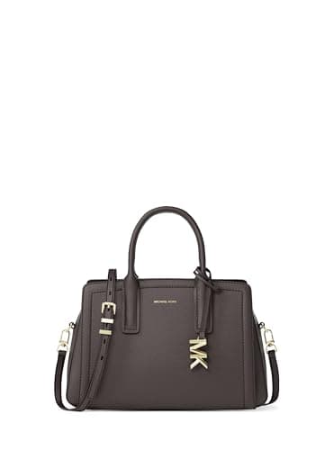Michael Kors Laila Small Satchel, Gold-Tone Hardware/Embossed Goat Leather/Chocolate