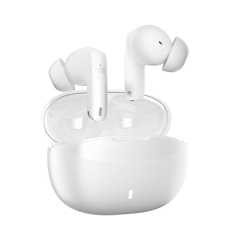 ATHONGL Wireless Earbuds, 100H Bluetooth 5.4 Headphones, ENC+ ANC Noise Cancelling Touch Control True Wireless Bluetooth Ear Buds,Stereo Deep Bass Bluetooth Headset for Sports/Workout/Gym(White)