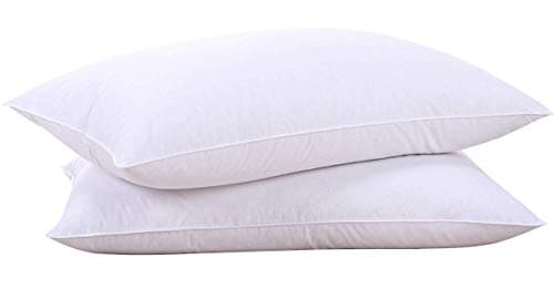 puredown® Goose Feathers and Down White Pillows with 100% Cotton Cover, Bed Sleeping Hotel Collection Pillows Set of 2, Standard Size — image 1