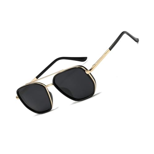BOBUXLIIN Square Tangle Free Retro Aviator Sunglasses for Women Trendy Womens Sunglasses Polarized UV Protection Metal Frame — image 1