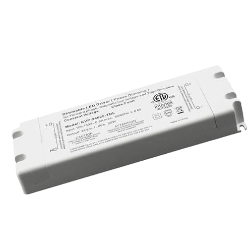 Hanbaak 25W Triac Dimmable LED Driver, 24V Dimmable Power Supply, 100-130VAC to 24VDC Transformer for Low Voltage Lighting Project, Compatible with Lutron Leviton Dimmers — image 1
