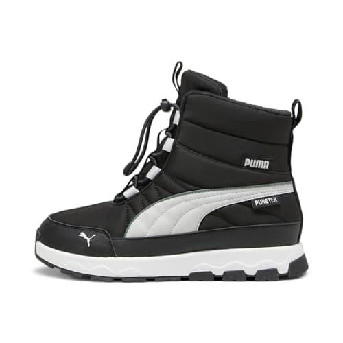 Puma Unisex-Child, Evolve Boot, Puma Black-Ash Gray-Puma White, Big Kid 5