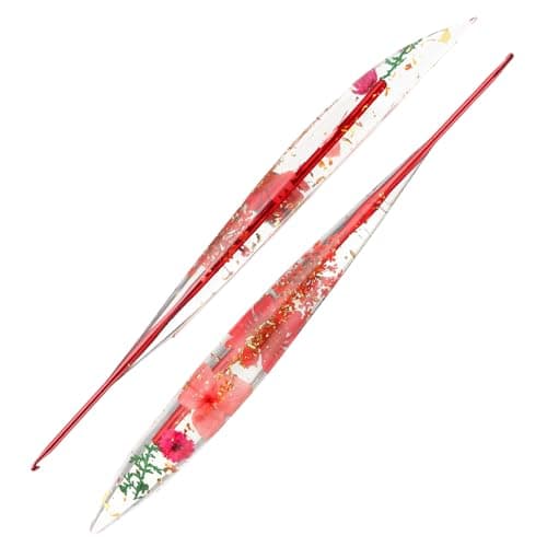 2.0mm Crochet Hooks,Ergonomic Crochet Hook with Floral Resin Grips,Stylish and Unique,Crocheting kit for Beginners, Arthritic Hands and Professional — image 1