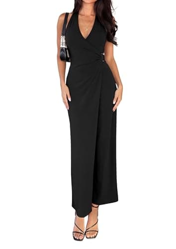 PRETTYGARDEN Halter Dresses for Women 2026 Elegant Classy Spring V Neck Tie Backless Summer Wedding Guest Cocktail Midi Dress — image 1