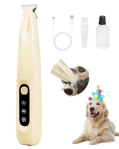 FURBONA Pro Version Dog Paw Trimmer, 18mm Wide Blade Clippers with LED Display, 35dB Low Noise, Fully Waterproof, Upgraded Type-C Rechargeable Cordless Trimmer for Paws, Ears, Face, and Rump — image 1