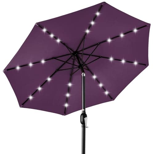 Best Choice Products 10ft Solar Polyester LED Lighted Patio Umbrella w/Tilt Adjustment and UV-Resistant Fabric — image 1