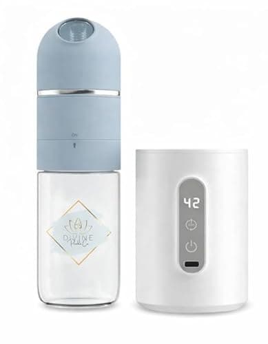 Portable Baby Bottle Warmer – USB Powered Travel Bottle Heater with Constant Temperature Control, Real-Time Display, Leakproof & BPA-Free for Breast Milk or Formula, Home & On-The-Go Use