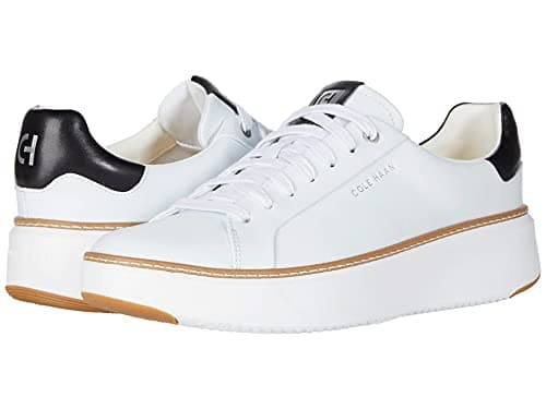 Cole Haan Women's Grandpro Topspin Sneakers, Ivory/Black Leather, 8-B US