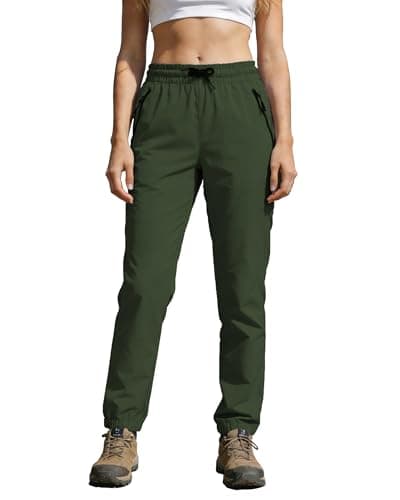 Womens Hiking Pants Water Resistant Quick Dry Sweatpants Elastic Waist UPF 50+ Cargo Lightweight Work Travel Casual — image 1