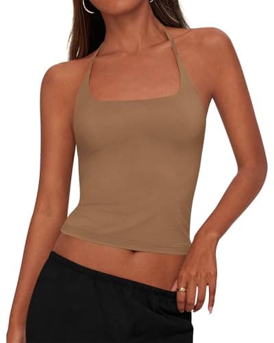 KIRUNDO Halter Tops for Women Crop Tank Going Out Tops Y2k Trendy Camisole Workout Sleeveless Backless Summer Clothes 2026 — image 1
