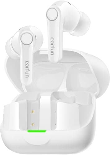 EarFun Air Pro 4+ Adaptive Noise Cancelling Wireless Earbuds, Qualcomm aptX Lossless, Dual Drivers, Translation Earbuds, Snapdragon Sound, 6 Mics AI Clear Call, Hi-Res Sound, Bluetooth 6.0, 54H, White — image 1