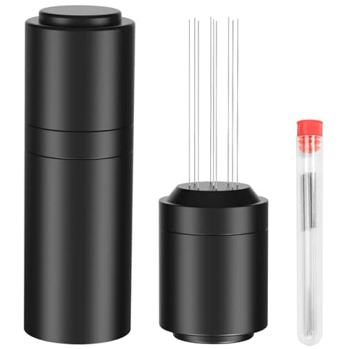 TIVERAIN WDT Espresso Distribution Tools Espresso Stirrer Tool WDT Coffee Distributor for Barista Espresso Machine Accessories 9*0.35mm Espresso Grounds Stirrer with Extra 9 Replaceable Needles,Black — image 1