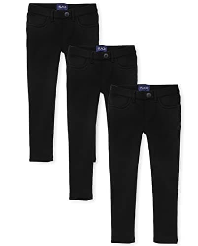 The Children's Place Girl's Ponte Knit Pull On Jeggings, Black, 5