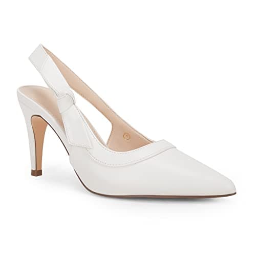 Coutgo Women's Pointed Toe High Heels Slingback Bowknot Formal Pumps Dress Shoes — image 1