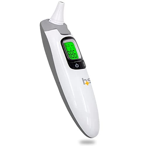 HealthSmart Talking Infrared Ear & Forehead Thermometer, No Probe Covers Needed, Visual Fever Alarm, Audio Readings in English & Spanish, Instant Scan