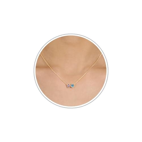 Sistble Birthstone Necklace for Women, Birthday Gifts for Women 14K Gold Necklaces for Teen Girls Dainty 1 to 12 Birthstone Christmas Gift Stocking Stuffers Valentines Mothers Day Jewelry — image 1