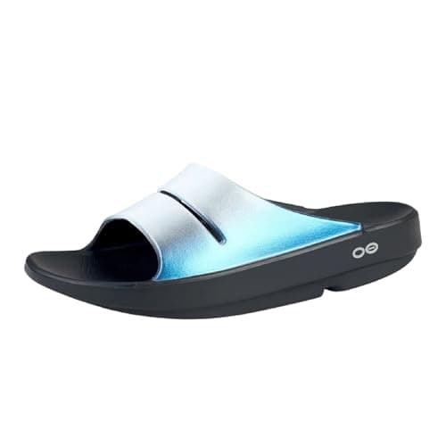 OOFOS Womens OOahh Luxe Slide Frost 9 Medium
