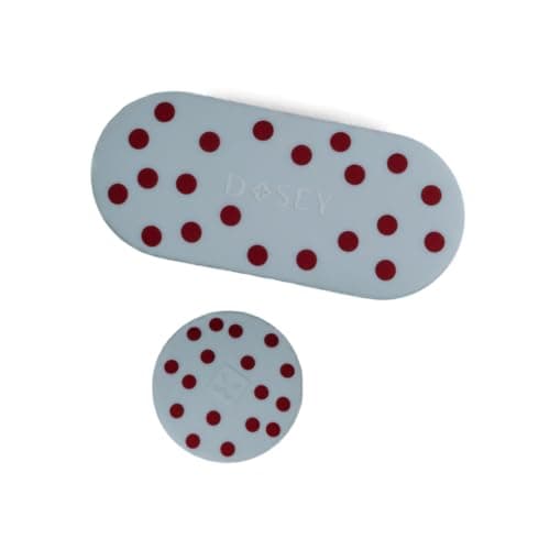 Dosey Pill Compact Pair – 7-Day Weekly Pill Organizer and Essentials Travel Pill Case with Mirrors – Portable Medicine, Vitamin and Supplement Organizer Set – Blue Dots — image 1