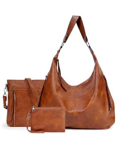 Auralith Purses for Women, 3-in-1 Hobo Crossbody Shoulder Handbags Bags | PU leather hobo purses set large capacity lightweight daily travel work — image 1