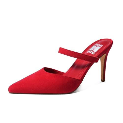 WIRALOMI Heeled Sandals for Women Pumps Closed Pointed Toe Heels Mule Heels Slip On Wedding Party Dress Shoes — image 1