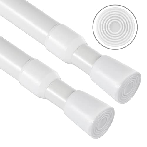 Upgrade Tension Rod, OEH Tension Rods, No Drilling Rustproof Tension curtain rod, Spring Adjustable Tension Rods for Window, Bathroom, Closet, Kitchen, Doorway, 0.9" Diameter (28"to 48"-2PCS) — image 1