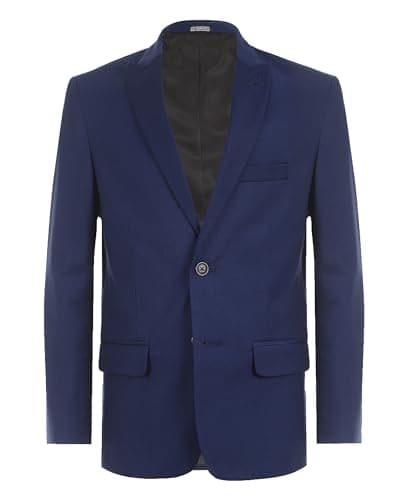 Calvin Klein Boys Blazer Suit Jacket, 2-Button Single Breasted Closure, Buttoned Cuffs & Front Flap Pockets, Blue, 10