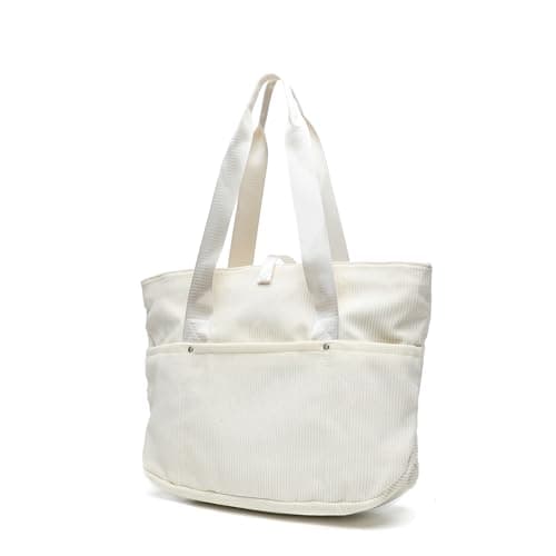 mcuvaec Corduroy Tote Bag for Women, Foldable Tote Bag With Zipper, Large Shoulder Bag, Purses and Handbags for Work Travel — image 1