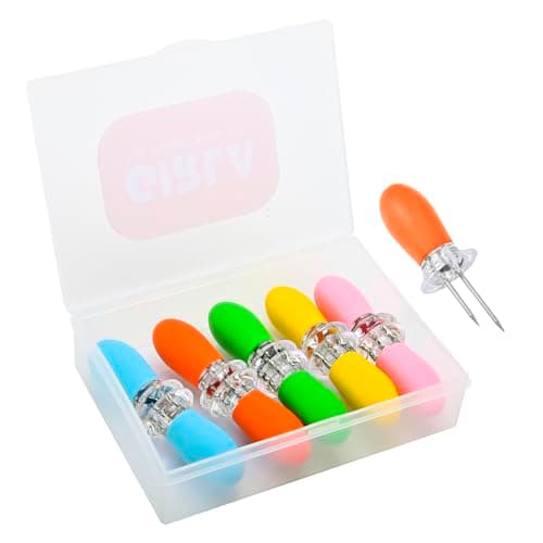 Girla Interlocking Corn on the Cob Holders Set - 5 Pairs (10 Pcs) Corn Cob Holders with Silicone Handles, Dishwasher Safe Corn Skewers, Bright Color Corn Sticks for Easy & Fun Dining, BBQ, and Parties — image 1