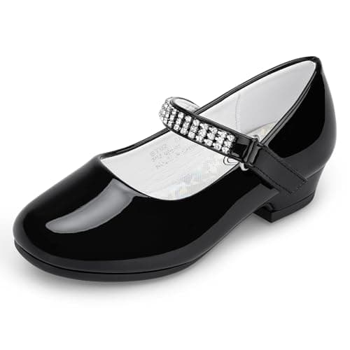 Stelle Girls Mary Jane Dress Shoes Low Heel Glitter Patent Bow Kids Party Wedding Flower Girl School Shoes(Toddler/Little/Big Kid) — image 1