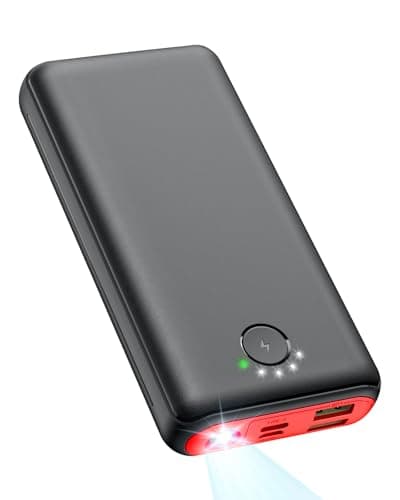 DAOLOT Portable Charger Power Bank 30000mAh USB C 22.5W Fast Charging External Battery Pack PD QC4.0 with Flashlight 3 Outputs & 2 Inputs Battery Bank for iPhone Samsung Galaxy iPad etc (Red)