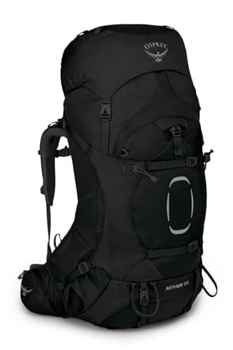 Osprey Aether 65L Men's Backpacking Backpack, Black, L/XL