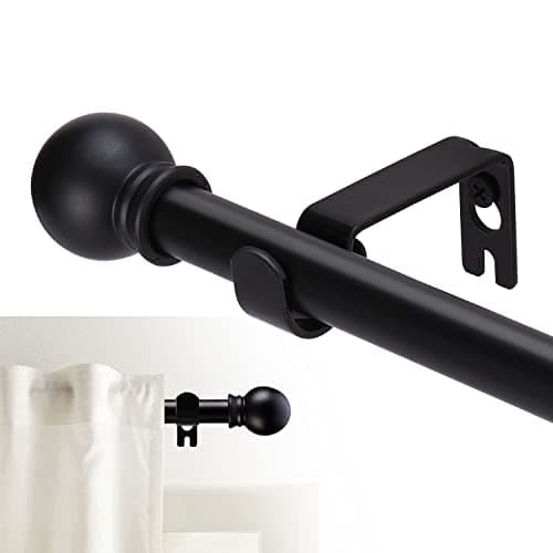 GXOACKJ Curtain Rods for windows 32-48 inch, 5/8 inch Decorative Curtain Rod Set, Matte Black Splicing Heavy Duty Metal Curtain Rod with Brackets — image 1