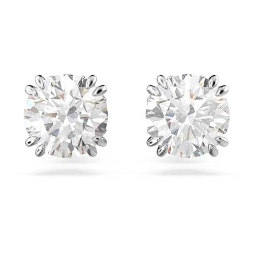Swarovski Constella Pierced Stud Earrings, White Crystals on a Rhodium Finish Setting, Part of the Constella Collection