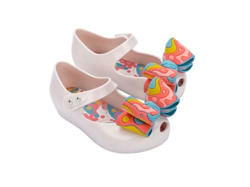 mini melissa Ultragirl Wonderland Ballerina Style Shoes for Toddlerss White/Pink, 9